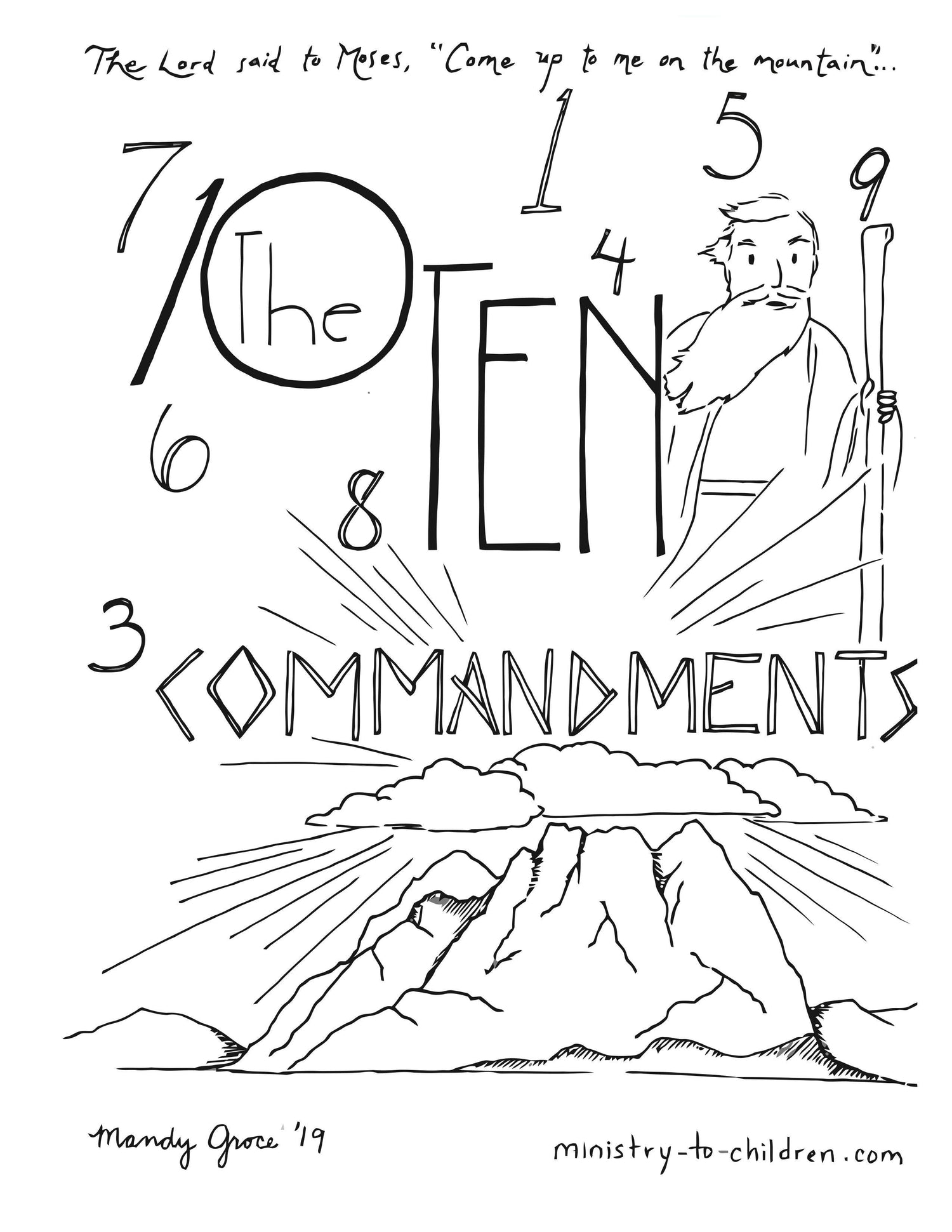 ten commandments for children coloring pages