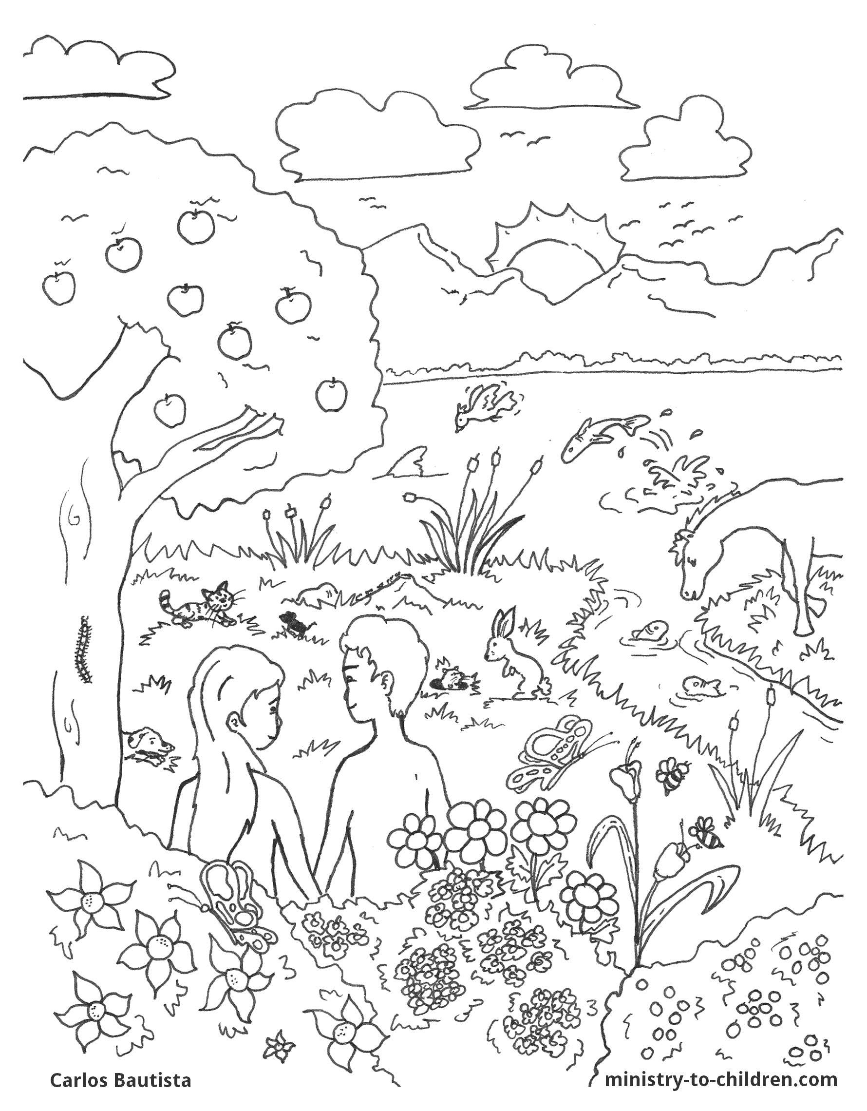 gods creation of the world coloring pages