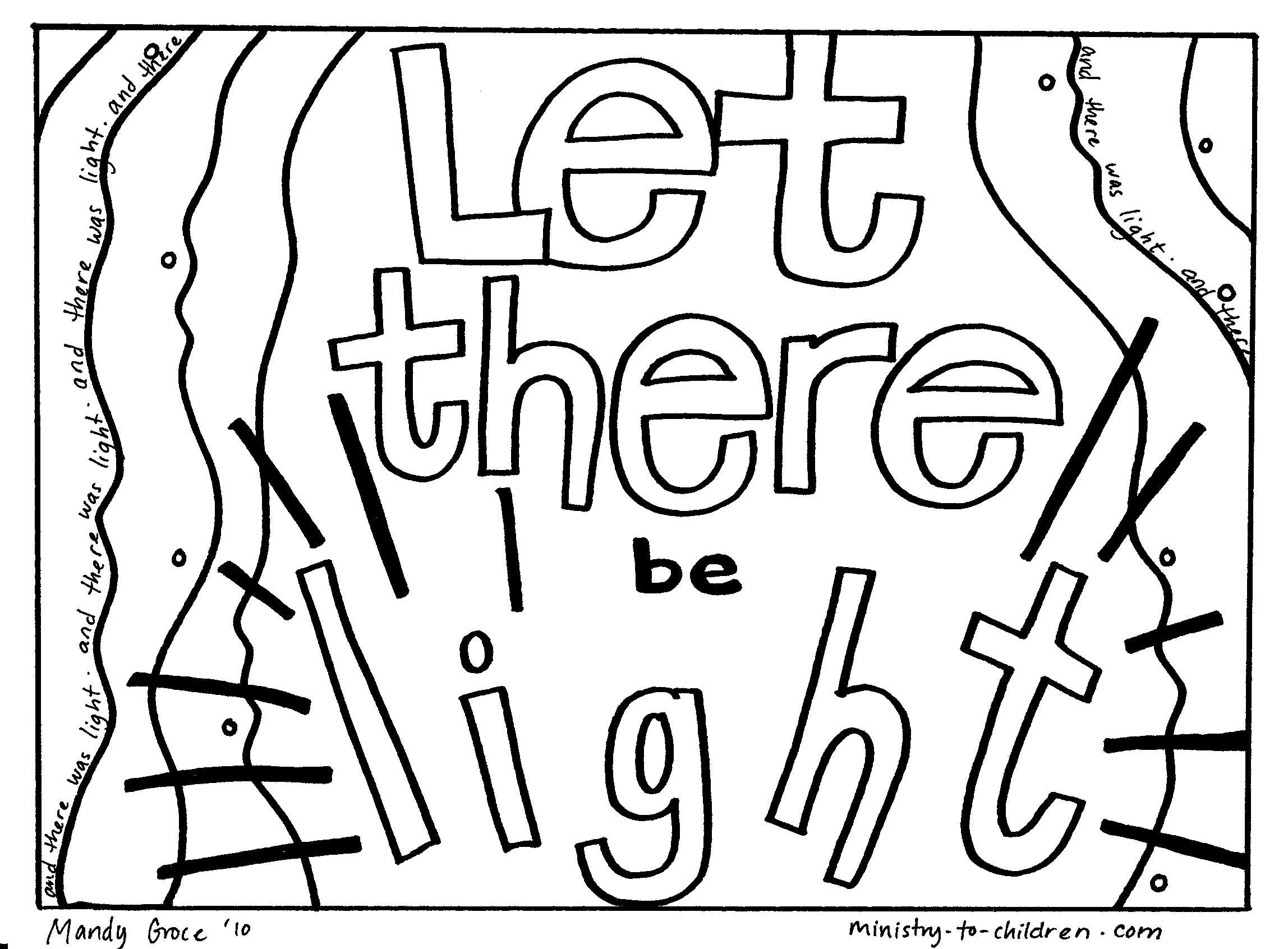 day of creation coloring pages