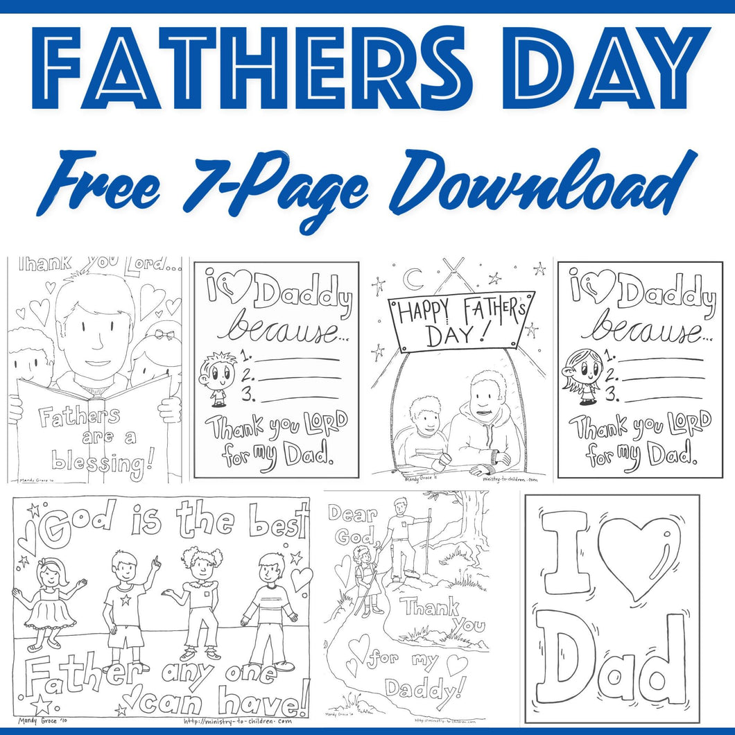 Download Free Father S Day Coloring Book 7 Pages Download Only The Sunday School Store