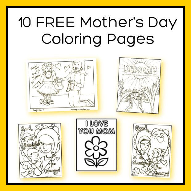 mother s day coloring bundle 10 pages download only sunday school store