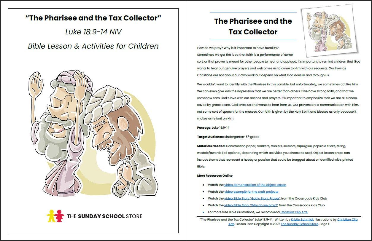 The Pharisee and the Tax Collector (Luke 18914) Printable Bible Less