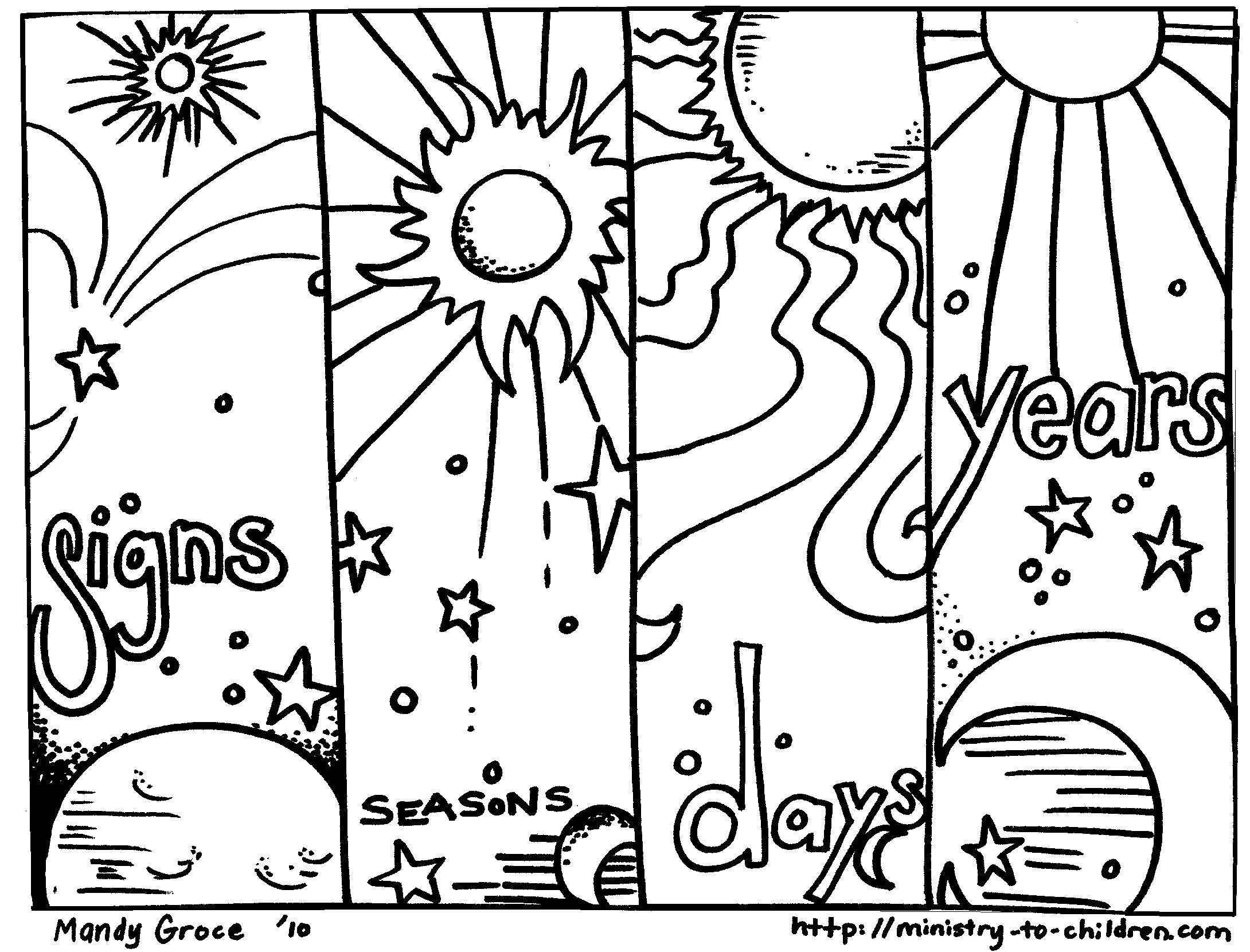 6 days of creation coloring pages