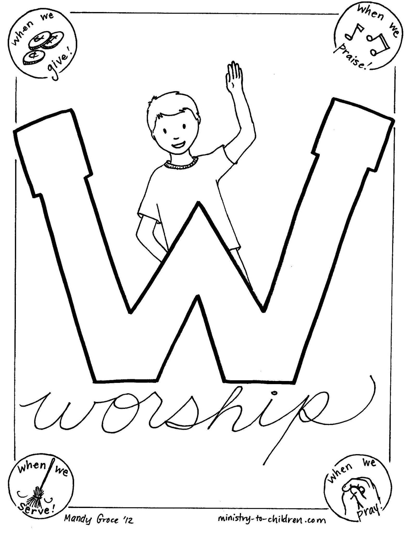 Bible Alphabet Coloring Pages (26 pages) download only – The Sunday