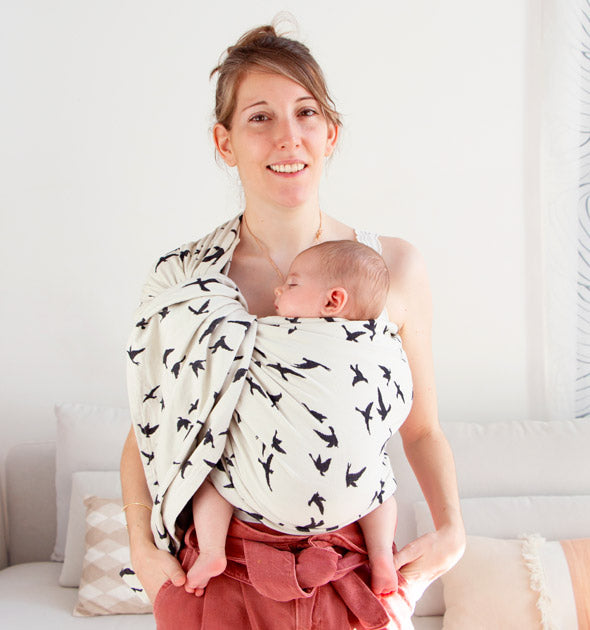 Écharpe de portage et élasthanne - Portons bébé