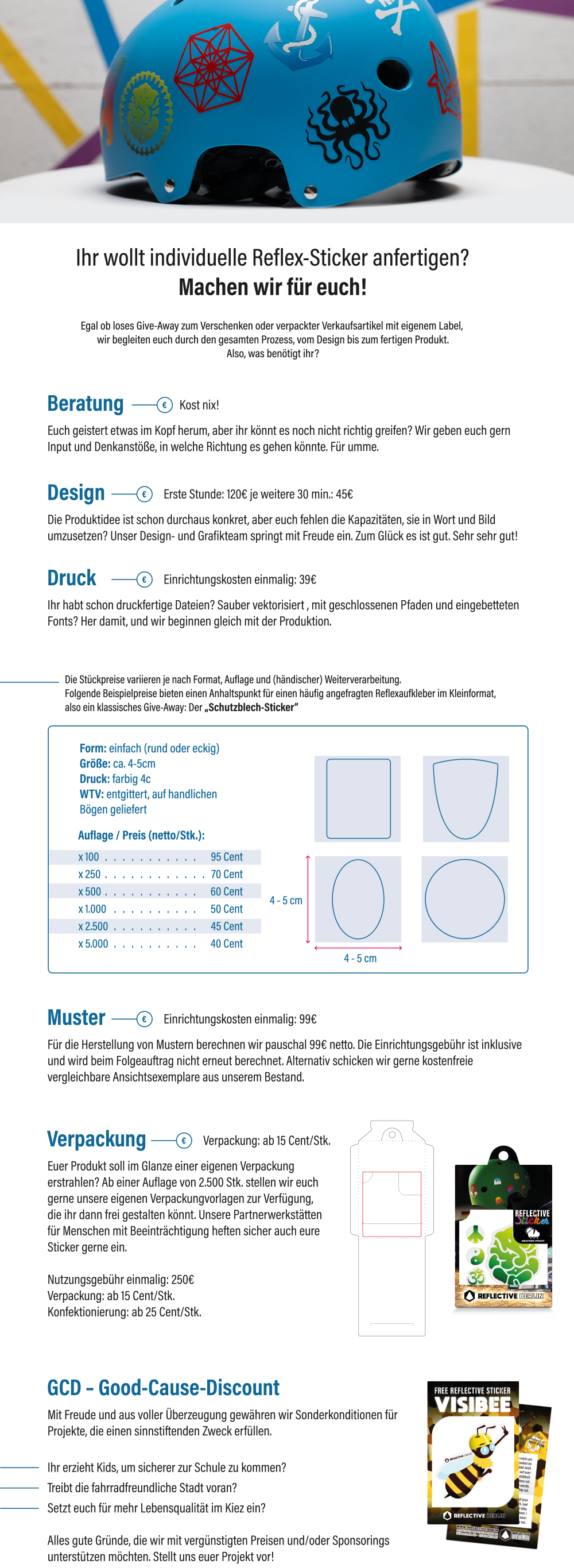 custom sticker form that describes details about how to get your custom stickers done