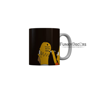 FunkyDecors Insert Brain Here Cartoon Ceramic Coffee Mug