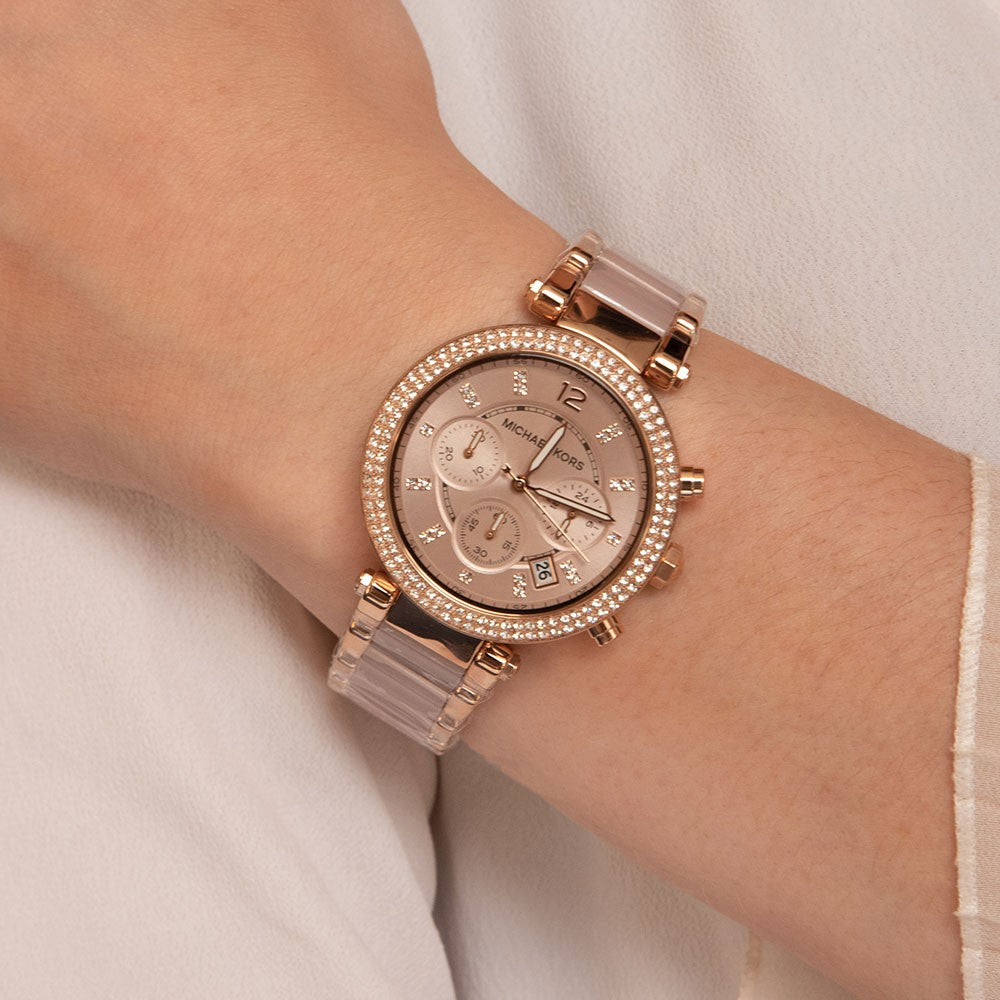 michael kors mk5896 parker ladies rose gold watch