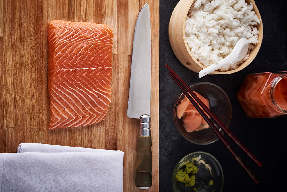Sushi grade salmon