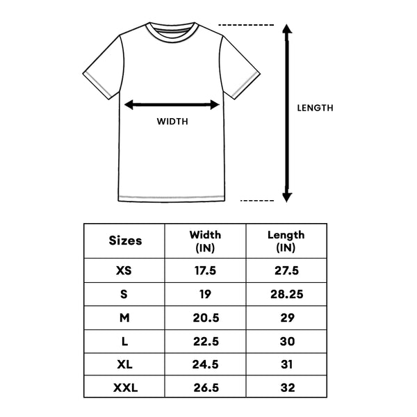 ILLEST TEE SIZE CHART