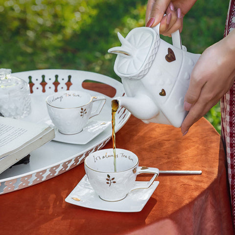 ALICE EMBOSSED GOLD-EDGED AFTERNOON TEA SET