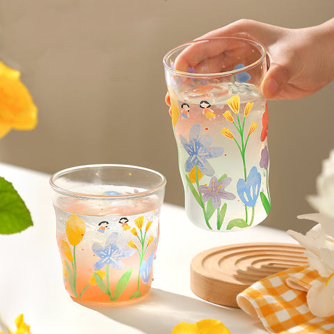 COLORFUL CLOUD BIRD GLASS CUP