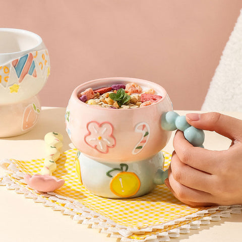 COLORFUL FRUIT EMBOSSED MUG