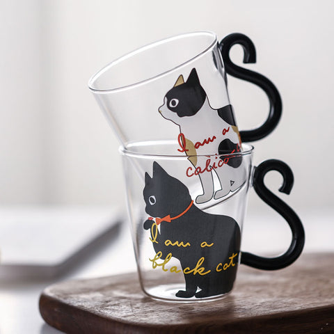 CUTE CAT GLASS CUP