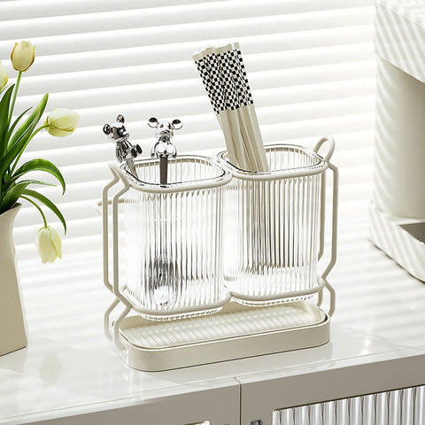 CUTLERY DRAINER SPOON AND FORK STORAGE JAR