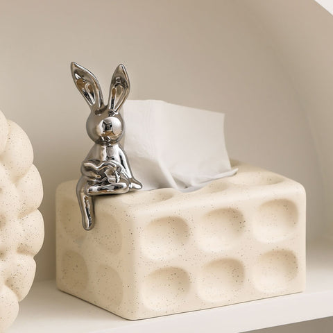 RABBIT CERAMIC TISSUE BOX