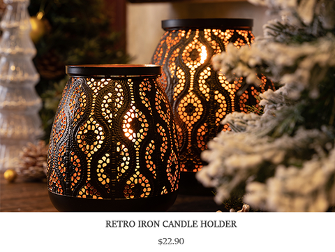 RETRO IRON CANDLE HOLDER