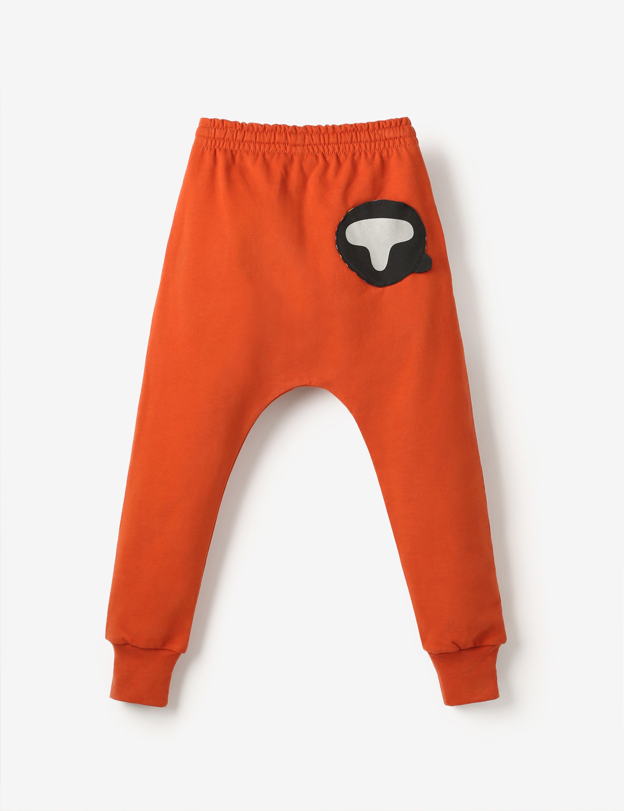 Fox Knee Patch, Brown Stripe Girls Leggings 