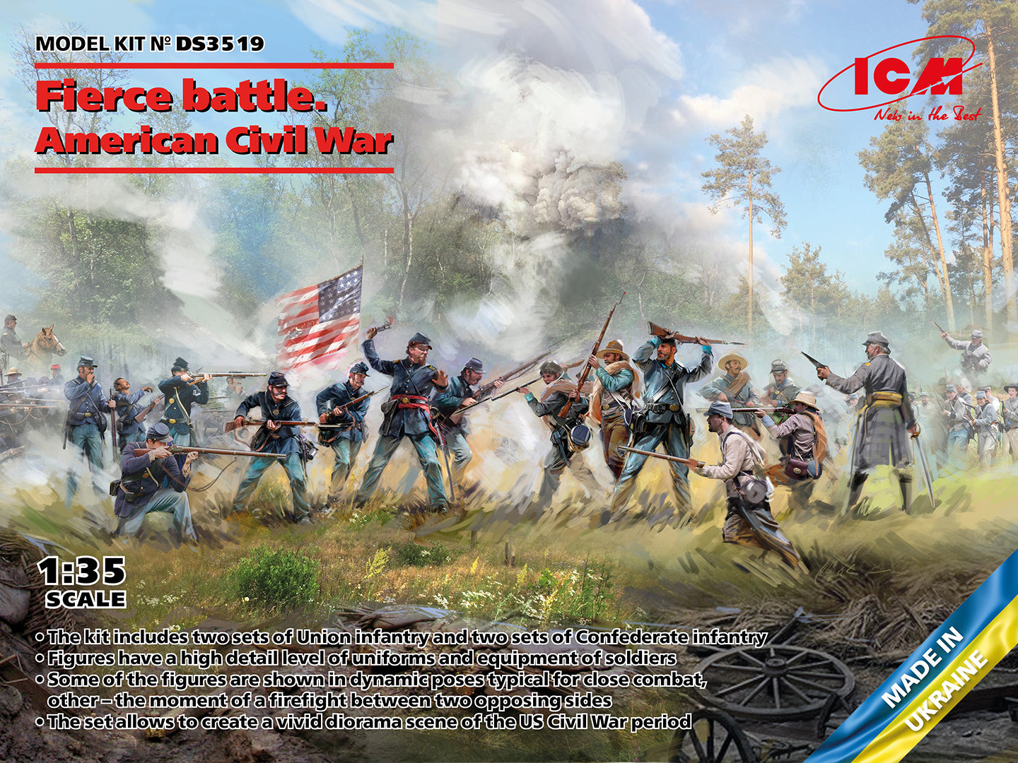 ICM 1/35 Fierce battle. American Civil War (Union and Confederate Infantry)