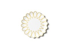 Overhead View of Deco Gold Scallop Dinner Plate Showcasing Repeating Design on Edge