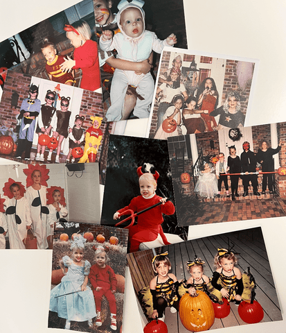 A collage of Halloween photos from years' past