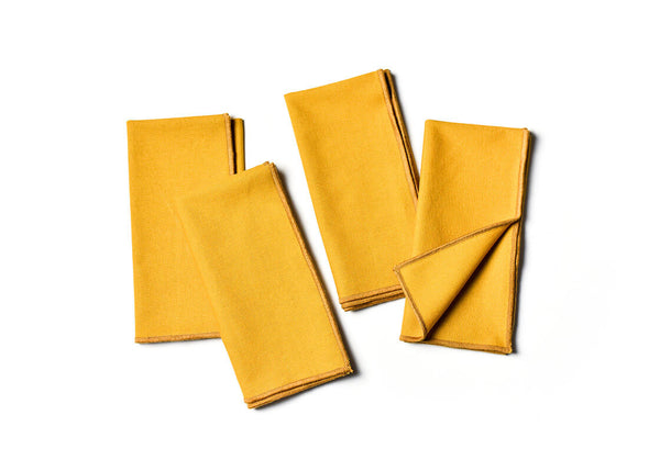 Mustard Yellow Linen Napkins, Set of 4 or Single Napkin