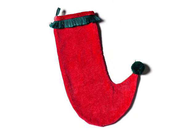 Kantha Stitch Stocking w/ Pom Poms - Red & Cream – RSVP Gifts and More