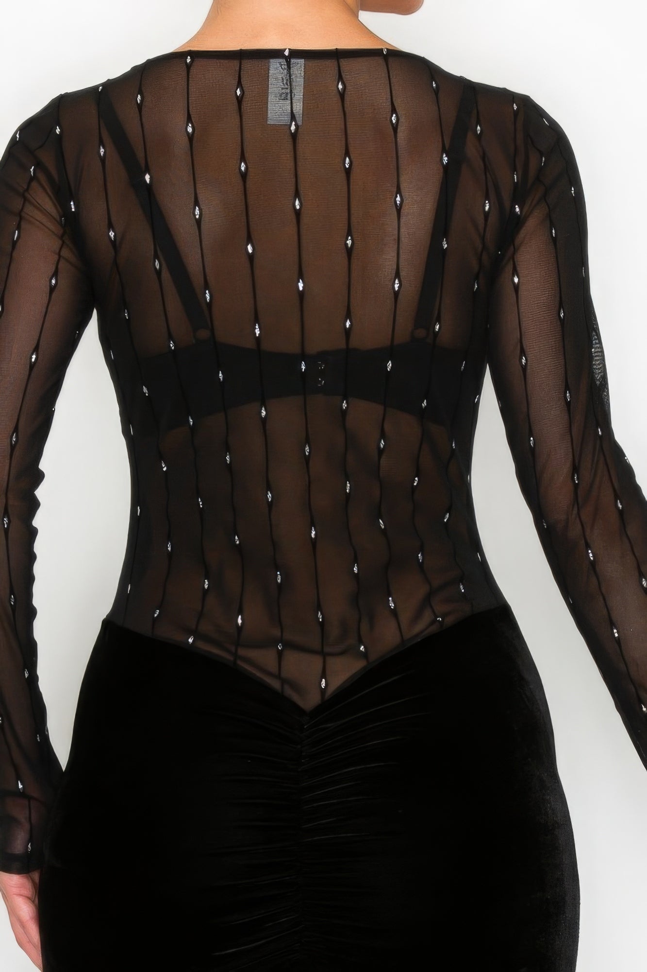 Sheer Bodice with Sparkling Embellishments