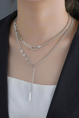 Stainless Steel Two Piece Necklace Set: by Blue Zone Planet