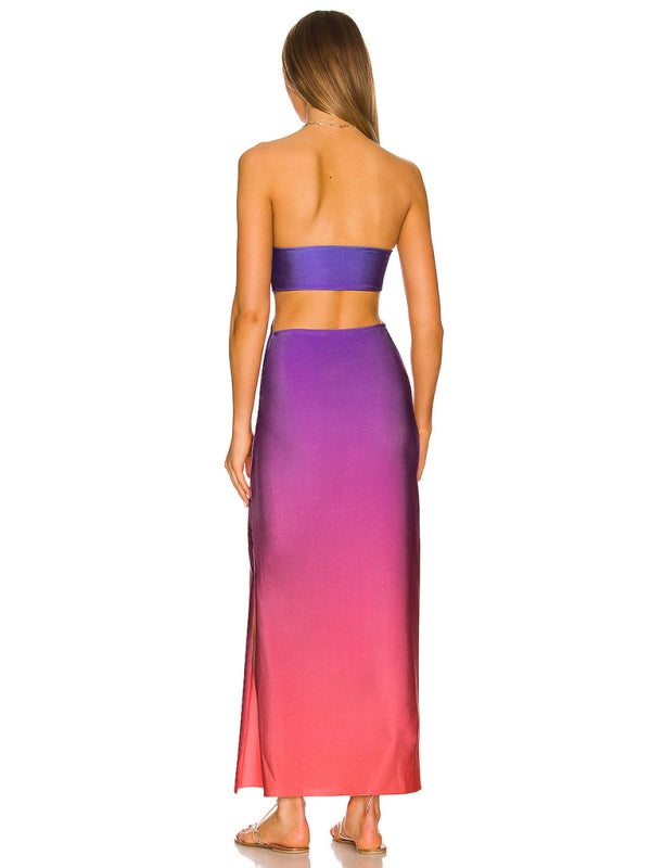 Ivy's Backless Cutout Strapless Maxi Dress