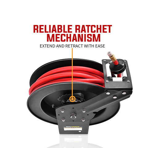 Ratchet Mechanism of 50 ft Retractable Air Hose