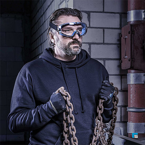 Man wearing Safety Goggles