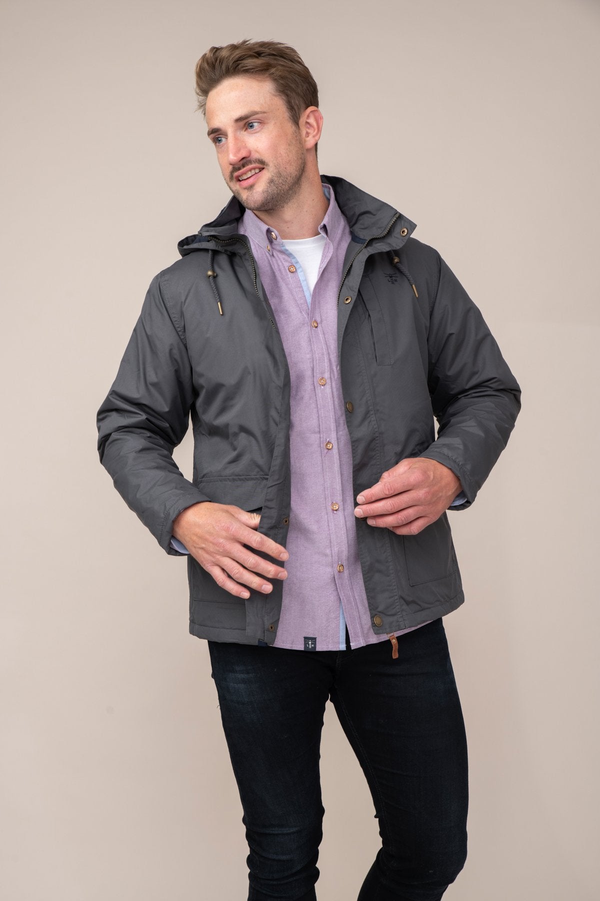 Lighthouse Mens 'Logan' Waterproof Rain Jacket - Charcoal – Salt Cellar  Clothing