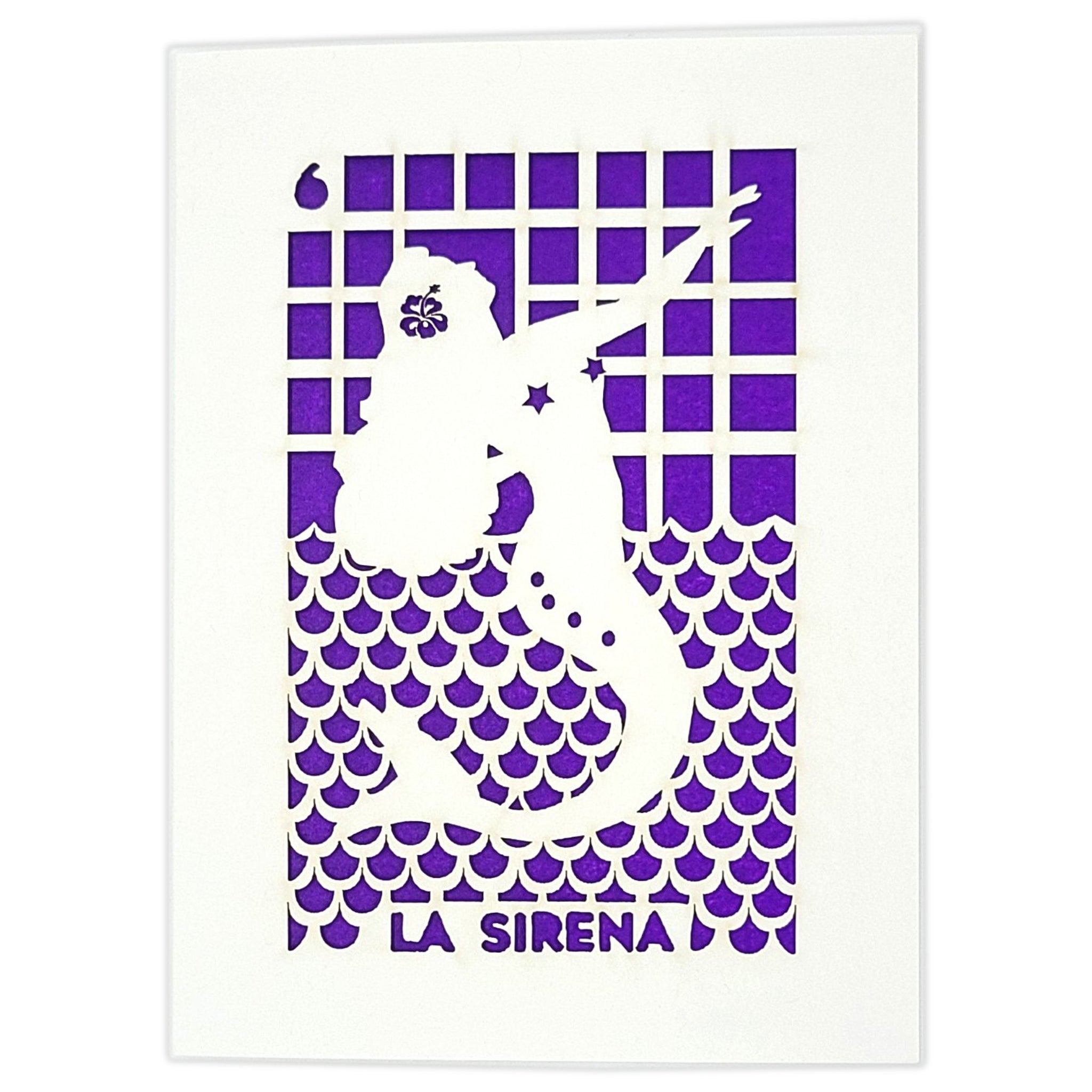 Papel Picado Greeting Card: La Sirena Loteria