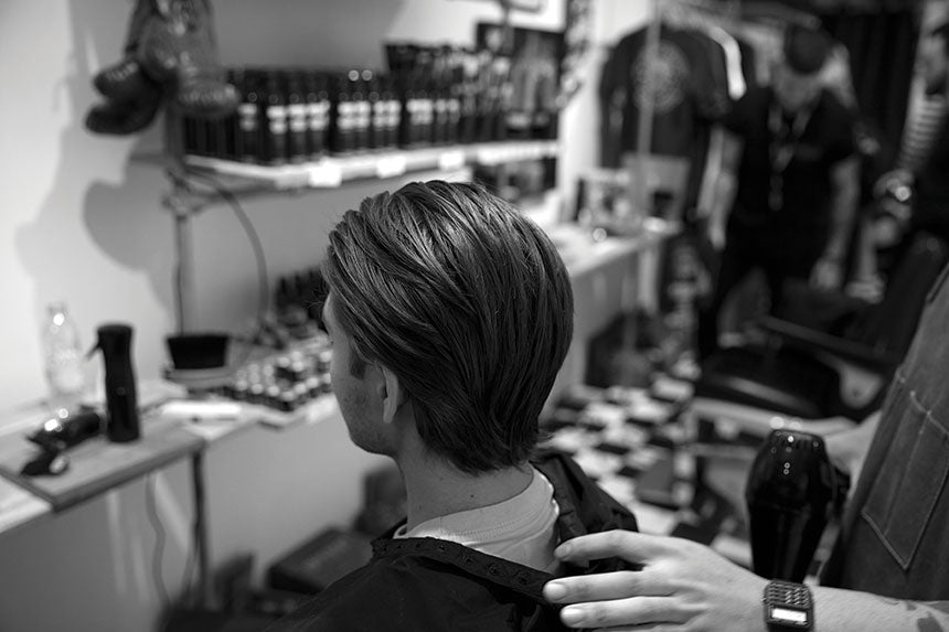 Man with freshly cut hair