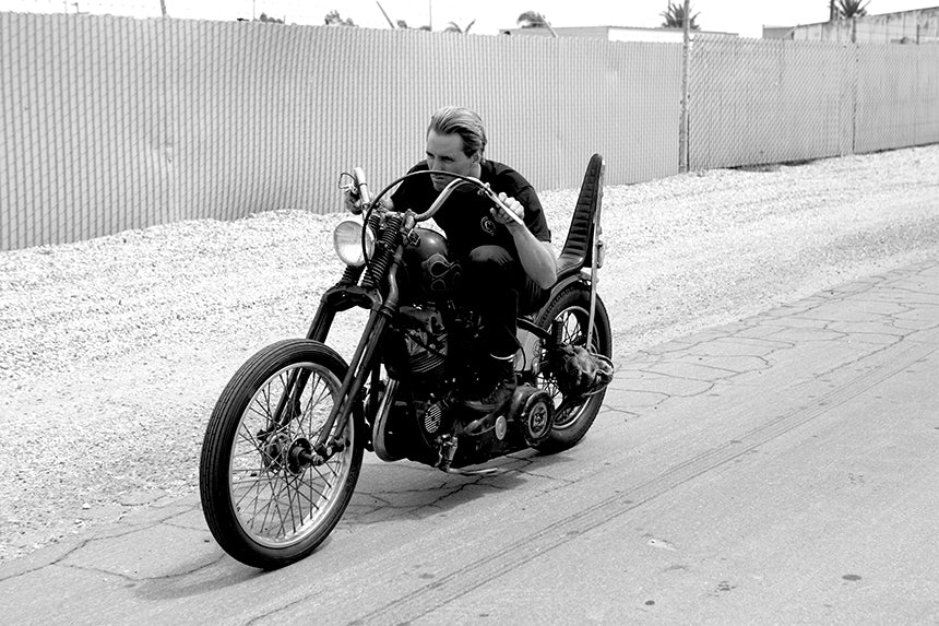 Man riding motorcycle