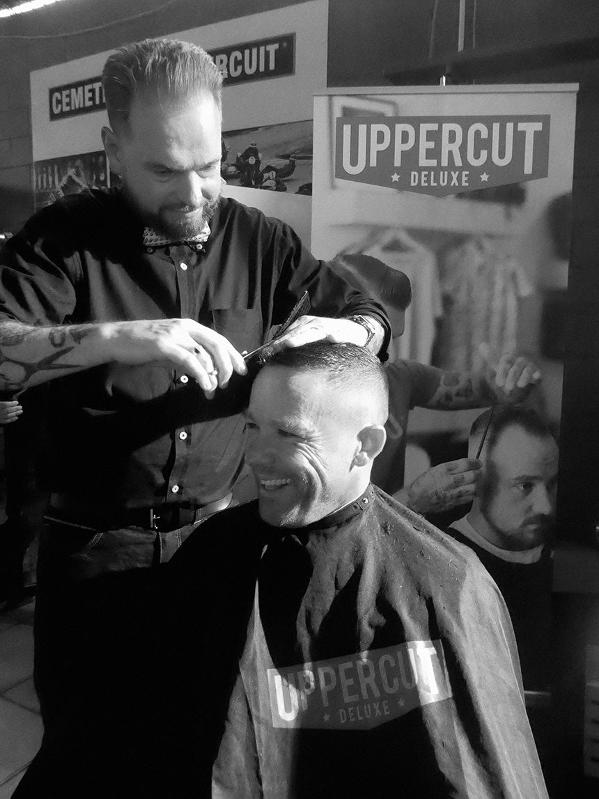 Man getting hair cut