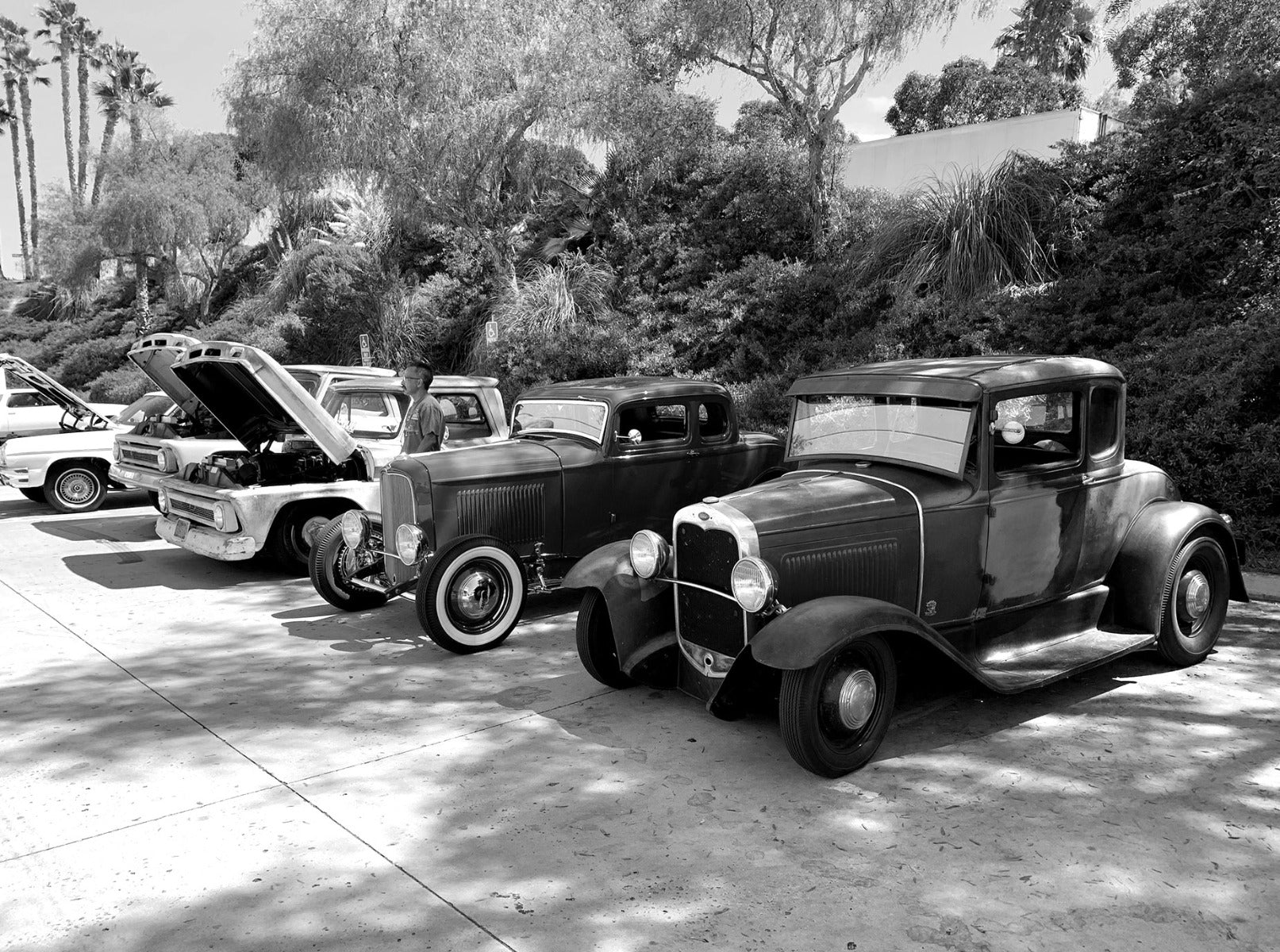 Old cars parked