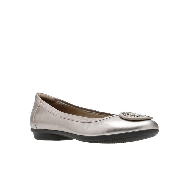 clarks pewter flats