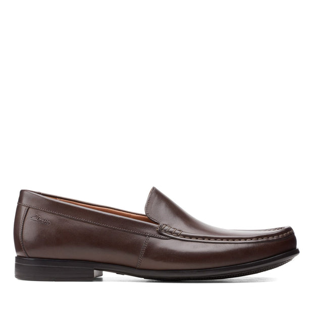 clarks leather slip on shoes