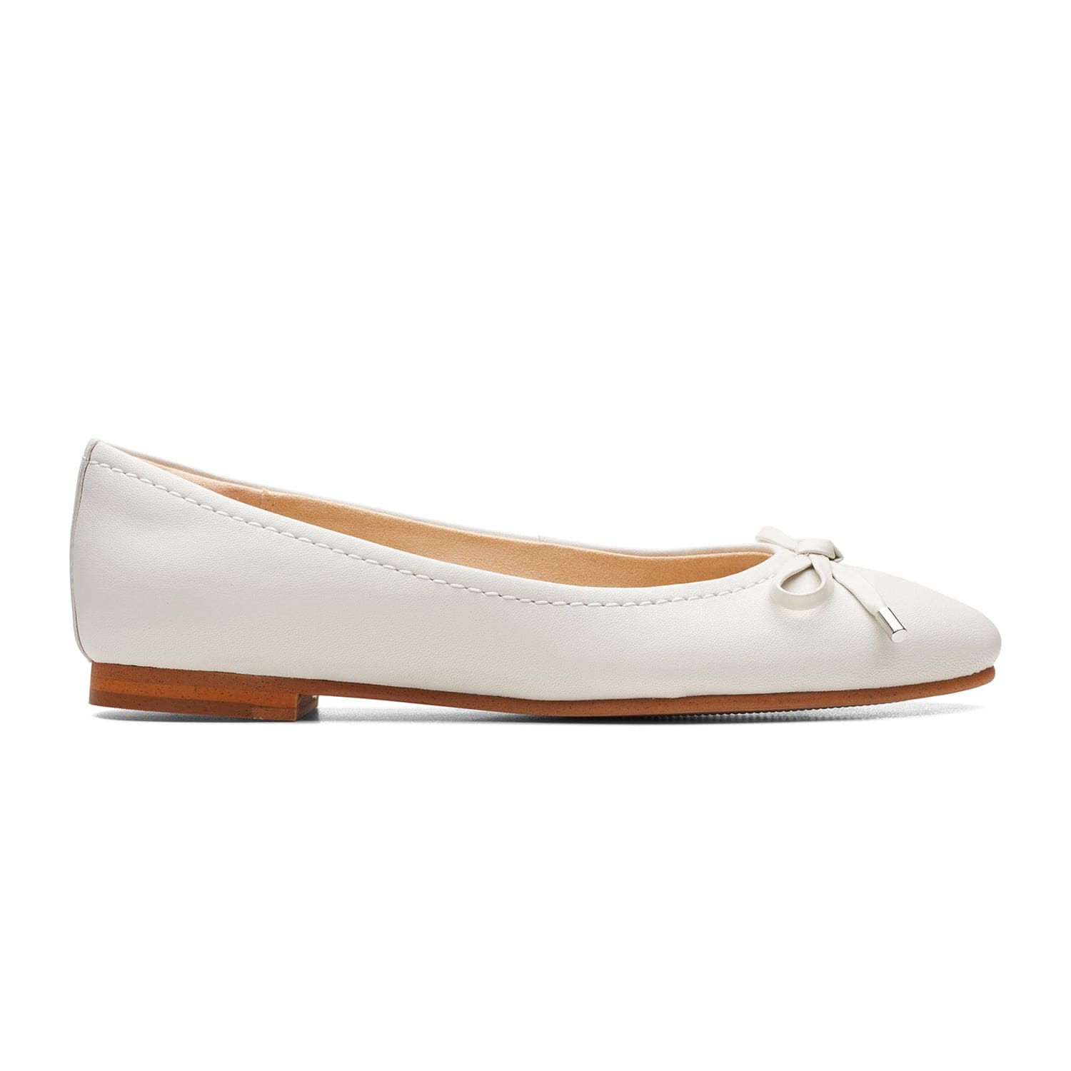 Clarks Grace Lily Shoes - White Leather - 261668154 - D Width (Standar ...