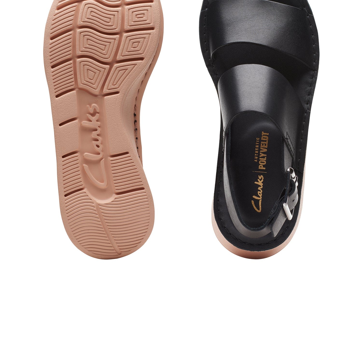 Clarks Velhill Strap Sandals - Black Leather - 261708224 - D Width (St ...