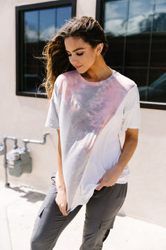 Cool Slice Of Tie Dye Top In Gray