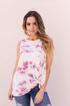 Mauve Tie Dye With A Twist Tank