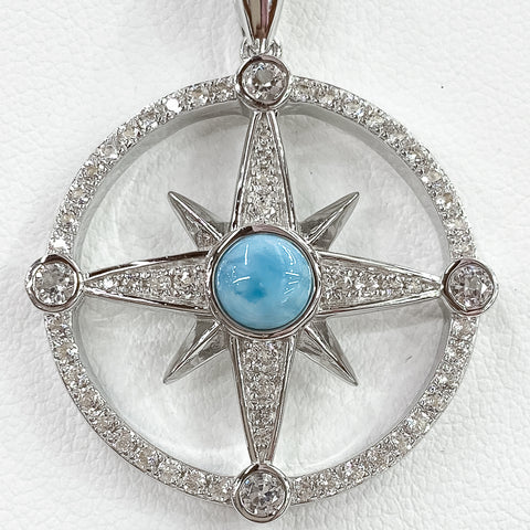 Sterling Silver Larimar Compass