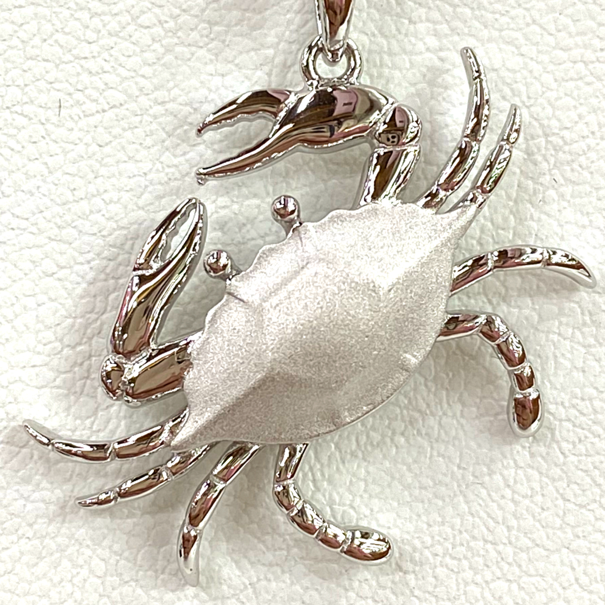 sterling silver crab necklace