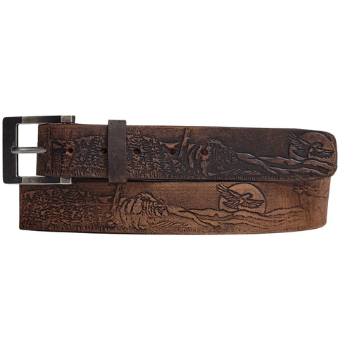 The Wildlife Belt Tan Leather Belt Father's Day