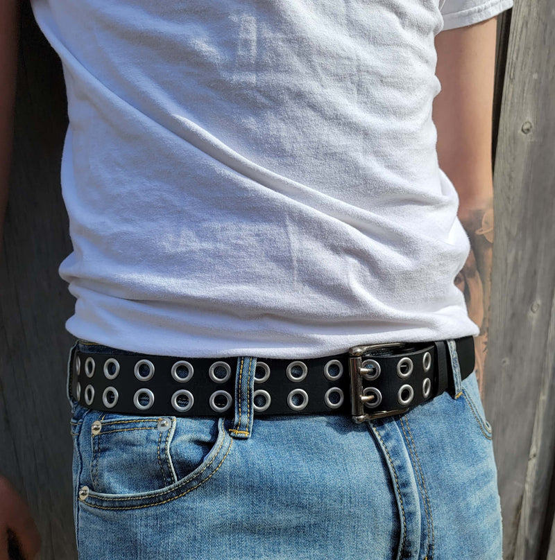 mens double grommet belt