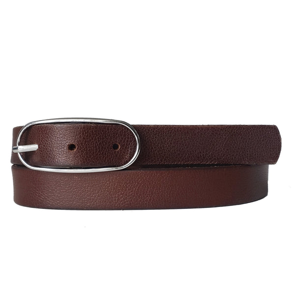 Sempre - Brown Vachetta Leather Waist Belt with Circular Buckle - Made