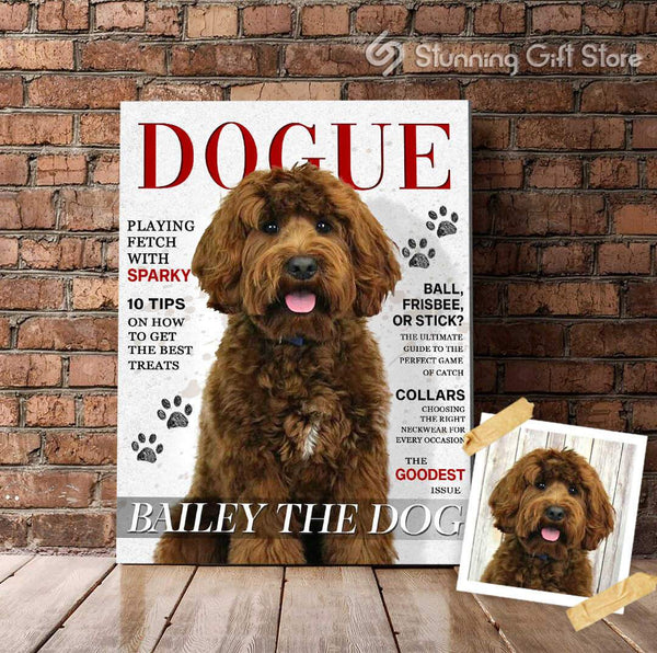 PET MAGAZINE PERSONALIZED PET PORTRAIT GIFT FOR DOG LOVER | DOGUE